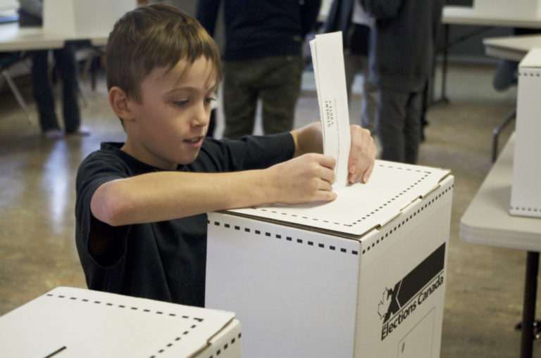 Students cast their ballots
