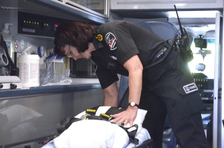 Inside an ambulance