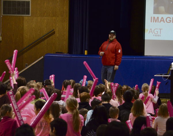 Roughrider Brendon LaBatte teaches rural students importance of respect and healthy relationships