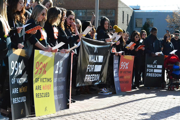 ‘Don’t underestimate the power of your footsteps:’ Walk draws 150 people to fight human trafficking