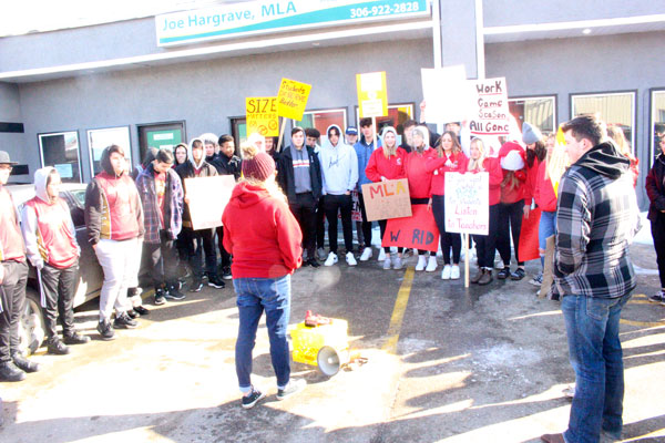 Students rally over loss of extracurricular at MLA’s office