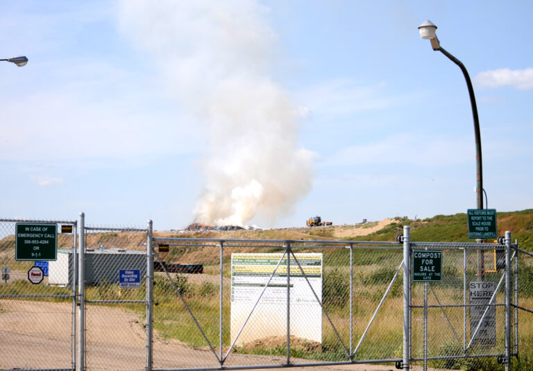 Updated: crews extinguish large fire at landfill