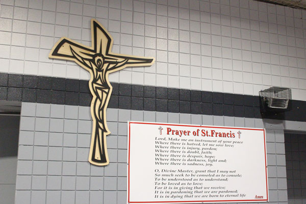 Handcrafted cross donated to St. Francis School an important symbol in gathering place