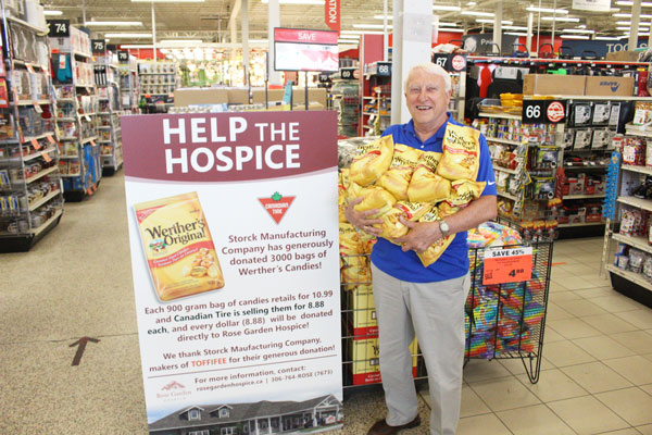 Donation of candy to Canadian Tire will raise funds for Rose Garden Hospice