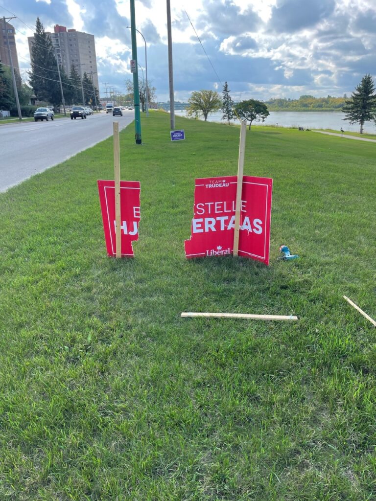 Liberal Party candidate disappointed in sign theft and vandalism
