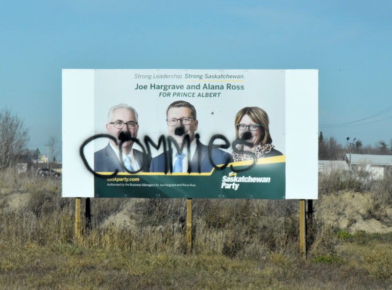 Prince Albert MLA disappointed with billboard vandals