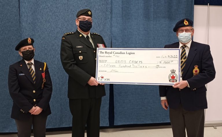 Royal Canadian Legion supports local cadets
