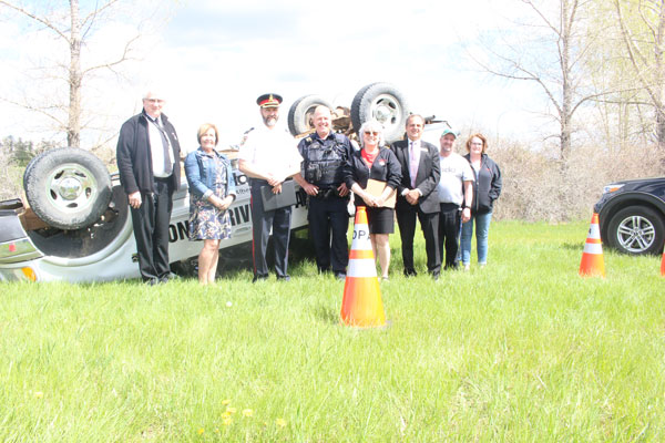 MADD smashed car display brings home impact of impaired driving