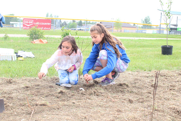 Tree planting at Ecole Vickers School combines learning and nature