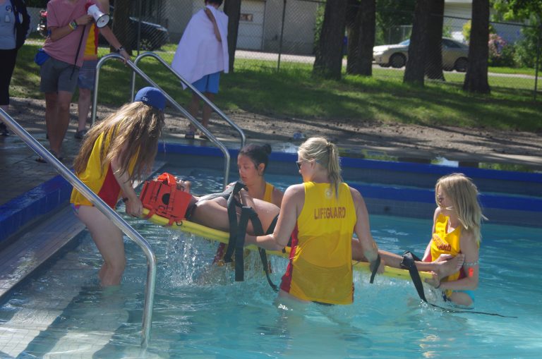Poolside 911 – safety training on display at Kinsmen Water Park