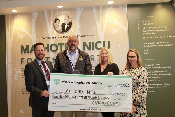 Orano Canada donates $250,000 to Malhotra NICU for the North as facility welcomes patients