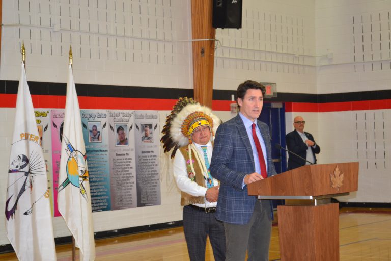 Prime Minister visits James Smith Cree Nation, promises $40-million investment to fund community wellness centre