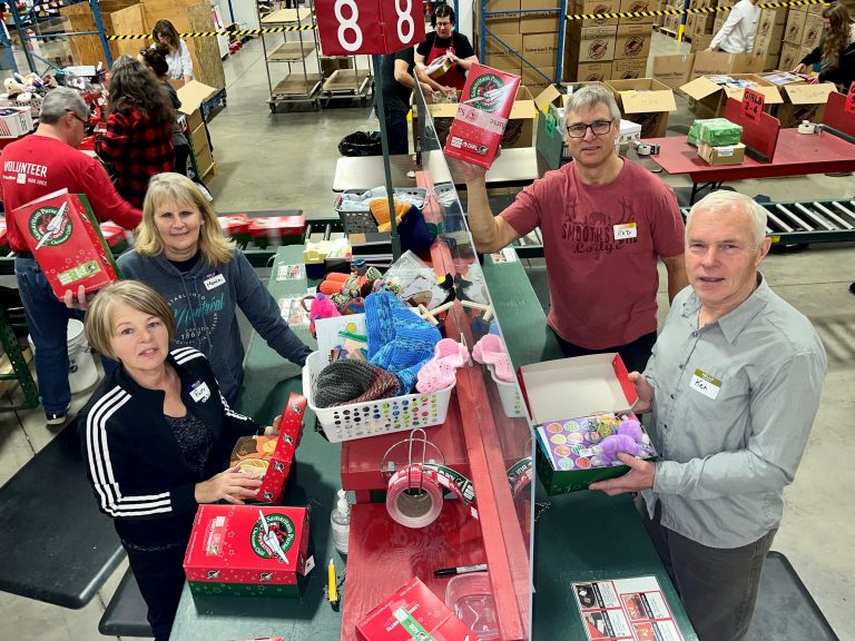 Spruce Home residents giving back behind the scenes at Operation Christmas Child