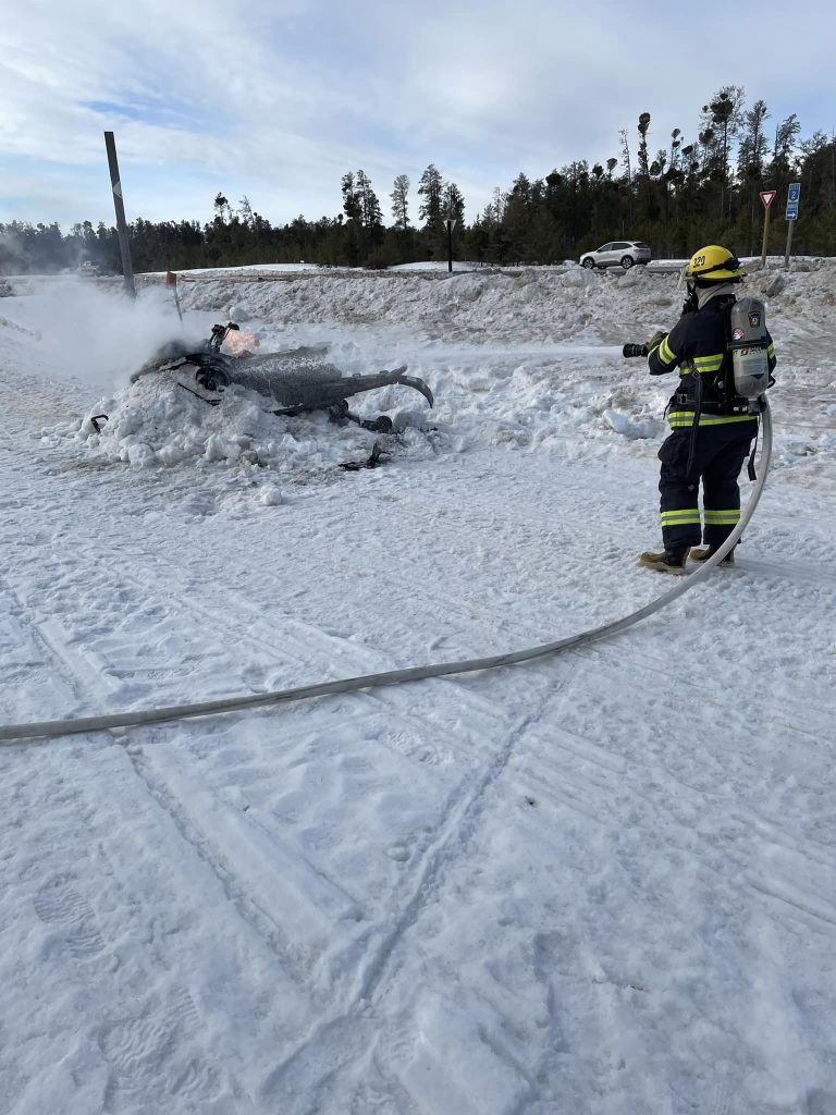 Buckland Fire and Rescue assist Sask. Public Safety Agency with snowmobile fire