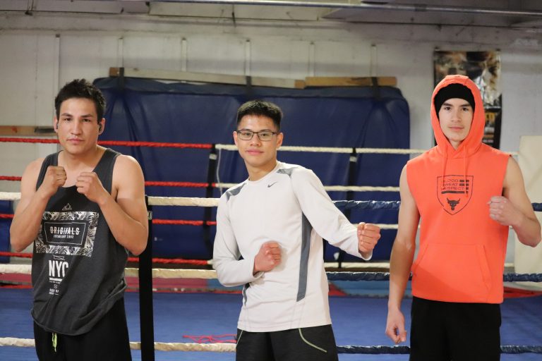 Trio of Red Wolf boxers ready for card in Brandon