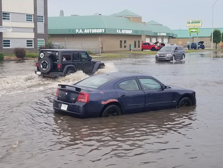 Weekend flash storm causes flooding on Prince Albert roads