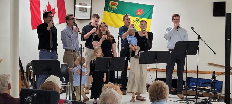 The Derksen family performs in Rosthern