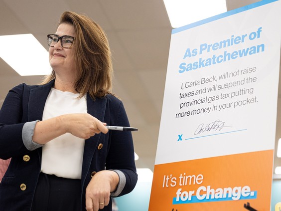 Sask. NDP Leader Carla Beck launches campaign with tax freeze pledge