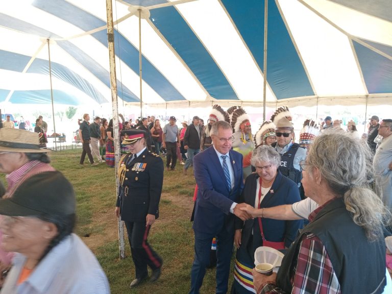 Grand Chief Brian Hardlotte Unveils architectural drawings for new Alan Bird Memorial Centre on opening day of Gathering of Nations