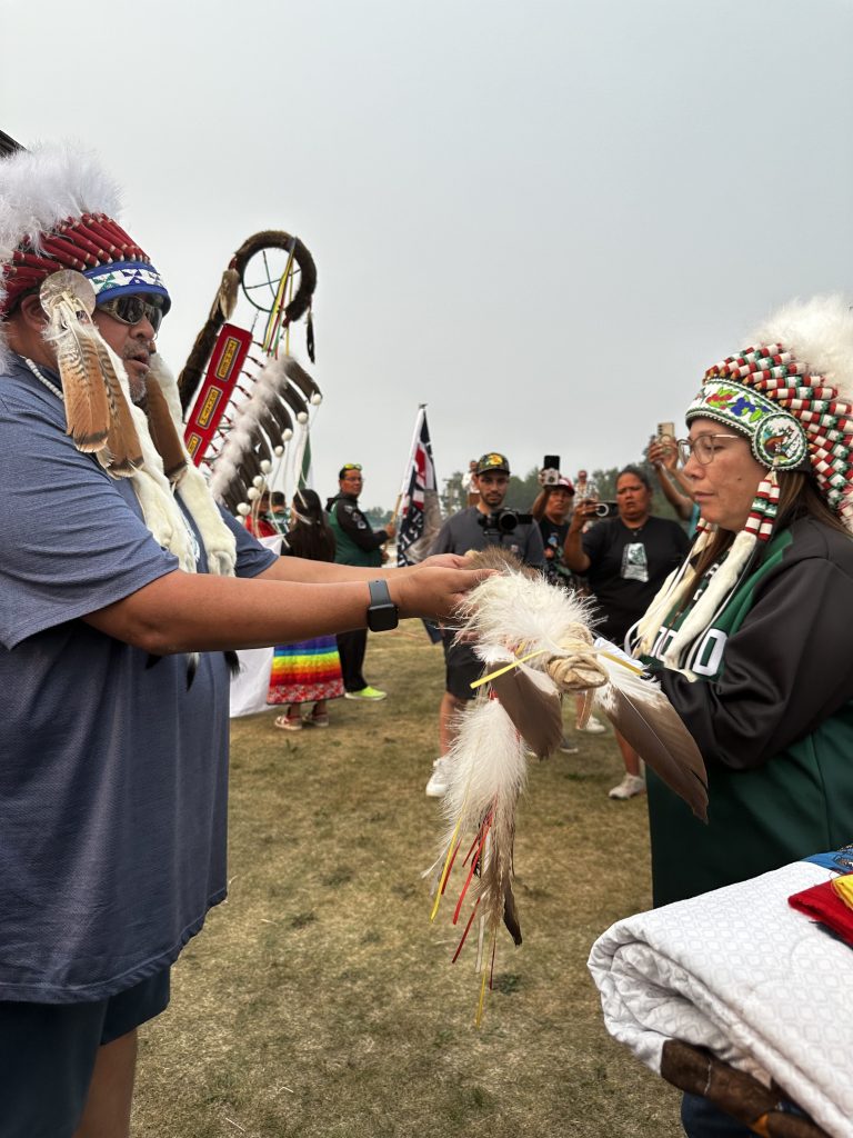 First Nations youth take part in sacred lance run ahead of Tony Cote Summer Games